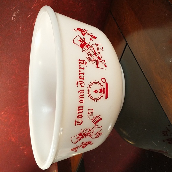 Antique - Rare - Hazel Atlas Tom-and-Jerry Punch Bowl and 5 Cups Set - Picture 3 of 11